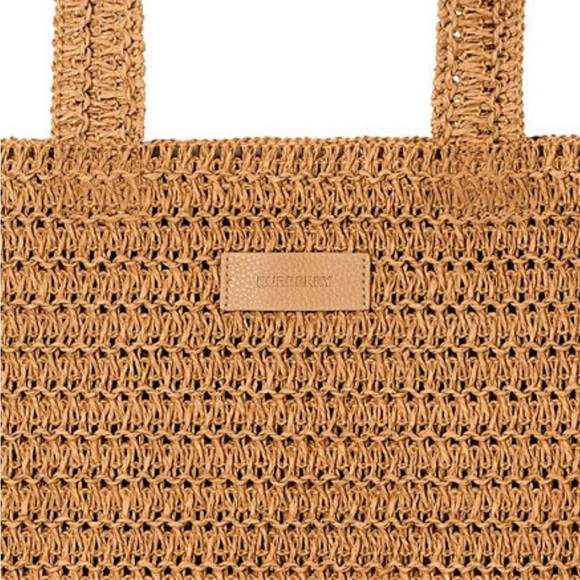 BURBERRY Elegant Tan Woven Tote Bag - Picture 2 of 2